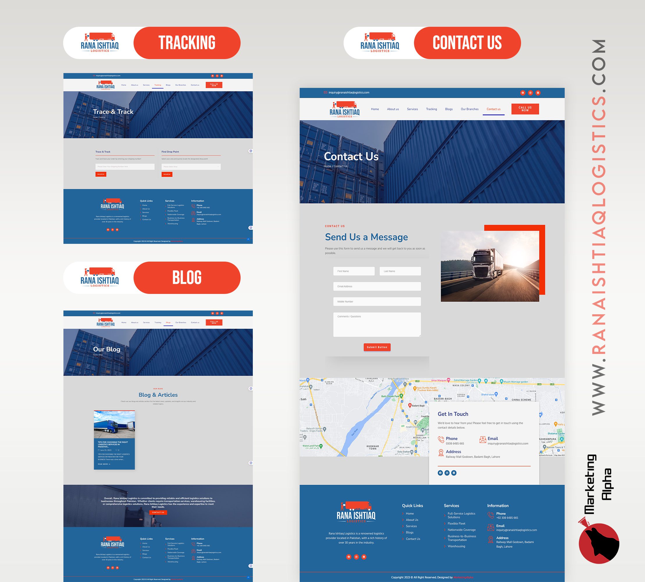 Tracking, Blog & Contact Us